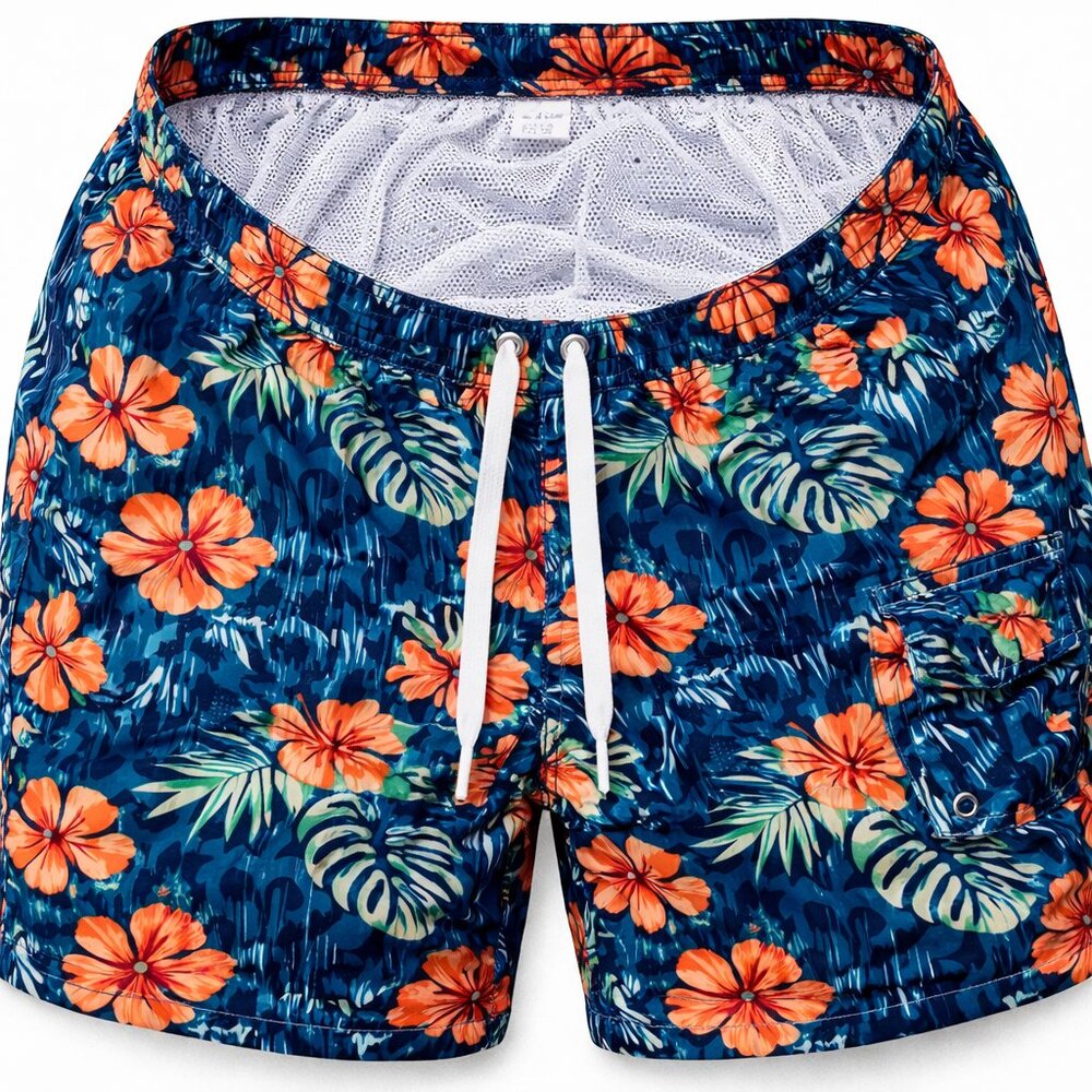 2 Pack Men’s Cargo Swim Trunks Quick Dry Mesh Lined Beach Board Shorts 3 Pockets - Picture 4 of 8